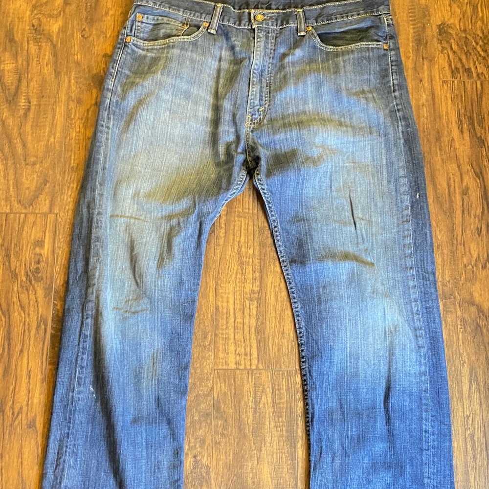 Levi’s mens 505 stone washed jeans 38x32